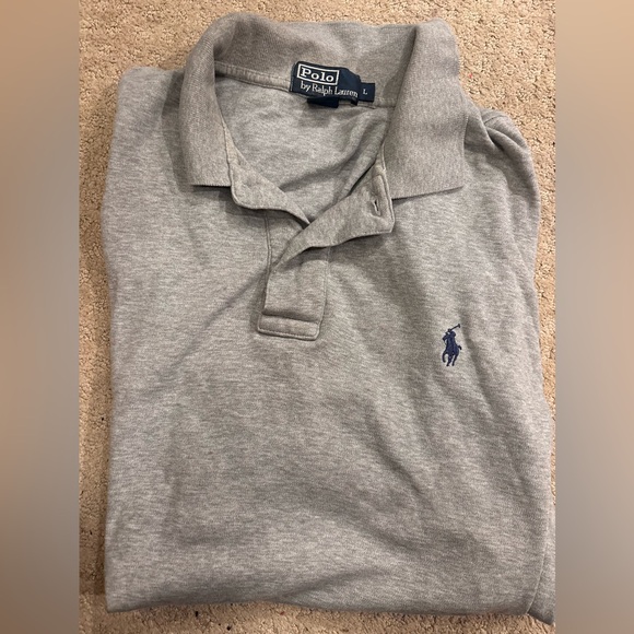Gray Polo Ralph Lauren Collared Shirt Men’s Large - Picture 2 of 3
